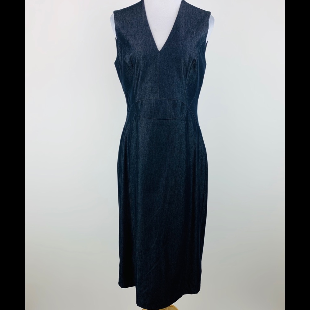 White House Black Market Denim Dress Sz 10